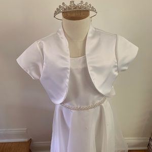 Jayne Copeland Girls’ 2pc Formal White Dress Sz 10